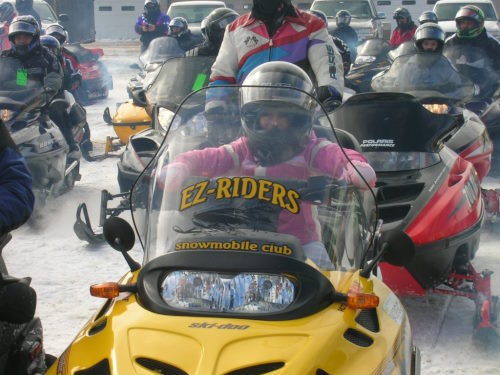 EZ Riders snowmobile with decals
