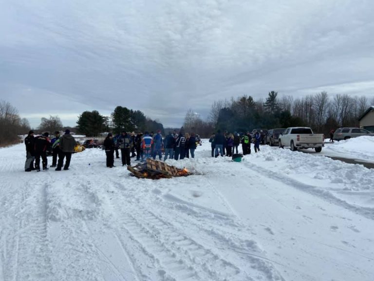 EZ Riders members at bonfire