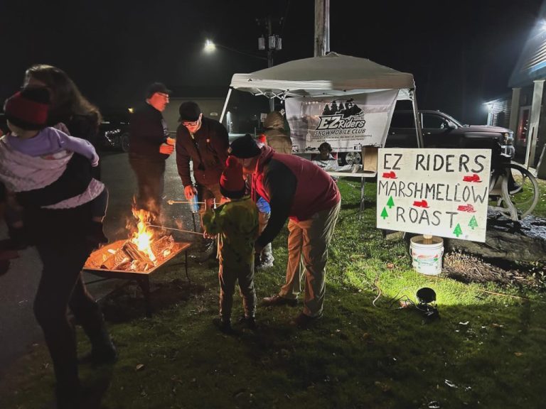 EZ Riders members at marshmallow roast